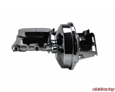 Leed Brakes 9" Chrome Power Booster 1-1/8" Bore Flat Top Master Adjustable Proportioning Valve Chevrolet Nomad 1955-1957 - 4F605