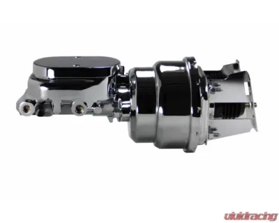 Leed Brakes 7" Chrome Dual Power Booster 1-1/8" Bore Flat Top Master Adjustable Proportioning Valve Chevrolet Nomad 1955-1957 - 4L605