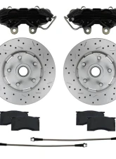 Leed Brakes 4 Piston Caliper w/ Maxgrip XDS Rotors & Black Powder Coated Calipers Ford Mustang 1964-1967                                     - BCC0001RKX - Image 5