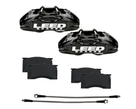 Leed Brakes 4 Piston Black Maxgrip Lite Aluminum Calipers Ford Mustang 1964-1967