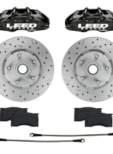 Leed Brakes 4 Piston Black Maxgrip Lite Aluminum Calipers & Rotors Ford Mustang 1964-1967                                     - BCC0005RKX - Image 6