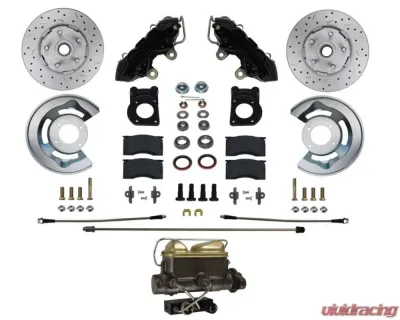 Leed Brakes Manual Front Disc Brake Conversion Kit w/ Drilled Rotors & Black Powder Coated Calipers Ford Fairlane 1962-1969 - BFC0001-4C7X