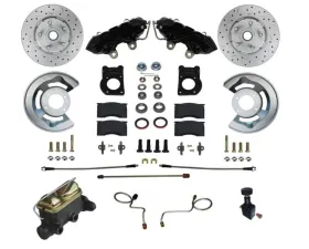 Leed Brakes Manual Front Kit w/ Drilled Rotors & Black Powder Coated Calipers Mercury Cyclone 1967-1969