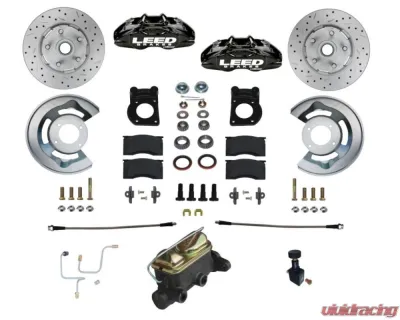 Leed Brakes 4 Piston Black Maxgrip Lite Front Disc Brake Conversion Ford Mustang 1964-1966 - BFC0005-405X
