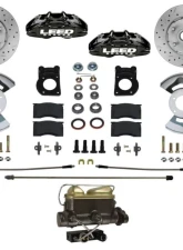Leed Brakes 4 Piston Maxgrip Lite Front Disc Brake Conversion w/ Black Calipers Ford Fairlane 1962-1969                                     - BFC0005-4C7X - Image 8
