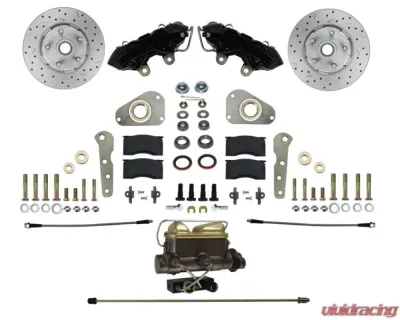 Leed Brakes Power Front Kit w/ Drilled Rotors & Black Powder Coated Calipers Ford Victoria 1960 - BFC0025-405PX