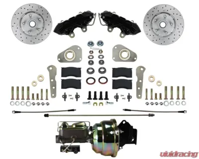Leed Brakes Power Front Kit w/ Drilled Rotors & Black Powder Coated Calipers Ford Victoria 1960 - BFC0025-8307X