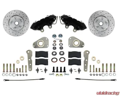 Leed Brakes Spindle Kit w/ Drilled Rotors & Black Powder Coated Calipers Ford Victoria 1957-1960 - BFC0025SMX