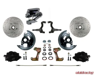 Leed Brakes Manual Front Disc Brake Kit w/ Black Powder Coated Calipers Disc Drun Pontiac Tempest 1964-1970 - BFC1002-FA1X