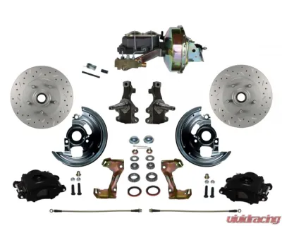 Leed Brakes 2" Drop Spindle Power Front Disc Brake Kit w/ 9" Booster Disc Drum Pontiac Tempest 1964-1970 - BFC1003-E1A1X