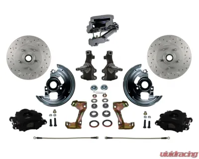 Leed Brakes Manual Front Disc Bracket Kit 2" Drop Spindle Chrome M/C Disc Disc Pontiac Tempest 1964-1970 - BFC1003-FA3X