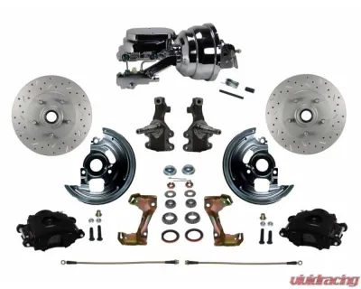 Leed Brakes Power Front Disc Brake Kit 2" Drop Spindle 8" Dual Chrome Booster Disc Drum Pontiac Tempest 1964-1970 - BFC1003-N6B2X