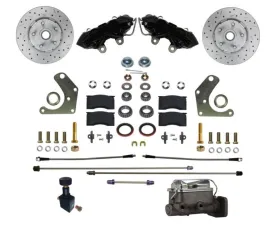 Leed Brakes Front Disc Brake Conversion Kit w/ Maxgrip XDS & Black Calipers Plymouth Fury III 1965-1972