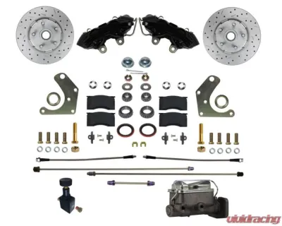 Leed Brakes Front Disc Brake Conversion Kit w/ Maxgrip XDS & Black Calipers Plymouth Fury III 1965-1972 - BFC2003-C05PX