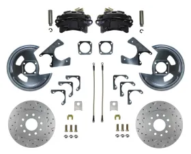 Leed Brakes Maxgrip XDS Black Powder Coated Calipers Rear Disc Brake Conversion Kit Chevrolet Nova 1962-1967