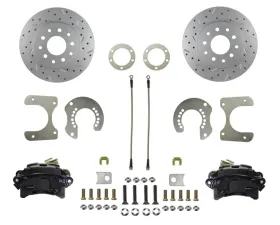Leed Brakes Maxgrip XDS Black Powder Coated Calipers Rear Disc Brake Conversion Kit Plymouth Savoy 1962-1964
