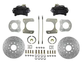 Leed Brakes Rear Disc Brake Conversion Kit w/ Maxgrip XDS Rotors Black Calipers Jeep Wagoneer 1984-1990