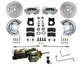 Leed Brakes Power Disc Brake Conversion w/ 4 Piston Calipers Maxgrip XDS Rotors Ford Mustang Automatic Trans 1964-1966
