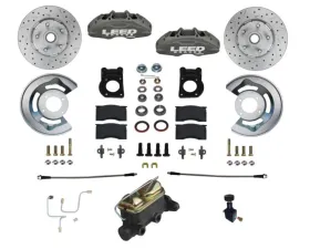 Leed Brakes Front Disc Brake Conversion w/ 4 Piston Caliper Maxgrip XDS Rotors Ford Mustang 1964-1966