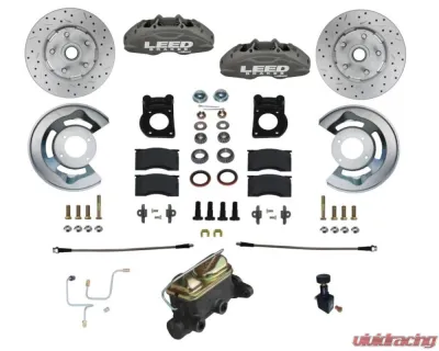 Leed Brakes Front Disc Brake Conversion w/ 4 Piston Caliper Maxgrip XDS Rotors Ford Mustang 1964-1966 - FC0005-405X