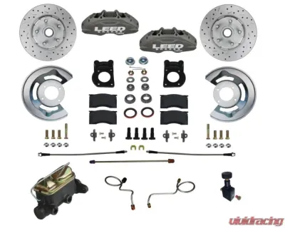 Leed Brakes 4 Piston Maxgrip Lite Manual Front Disc Brake Kit w/ Drilled Rotors Mercury | Ford 1970 - FC0007-405X