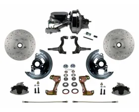 Leed Brakes Cast Iron Cross Drilled & Slotted Rotors Power Front Disc Brake Conversion Kit Pontiac Tempest 1964-1970