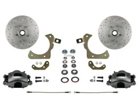 Leed Brakes Spindle Mount Kit w/ Maxgrip Cross Drilled & Slotted Rotors Chevrolet Nomad 1955-1958