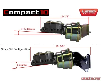 Leed Brakes 8" 10 Series Compact Dual Power Booster w/ 1-1/8" Zinc Plated Bore Master GMC K15 | K1500 Suburban 1967-1972 - H81