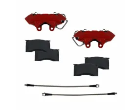 Leed Brakes 4 Piston Red Powder Coated Calipers Ford Mustang 1964-1967