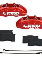 Leed Brakes 4 Piston Red Maxgrip Lite Aluminum Calipers Ford Mustang 1964-1967                                     - RCC0005 - Image 4