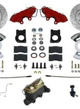 Leed Brakes Manual Front Kit w/ Drilled Rotors & Red Powder Coated Calipers Ford Mustang 1964-1966                                     - RFC0001-405X - Image 9