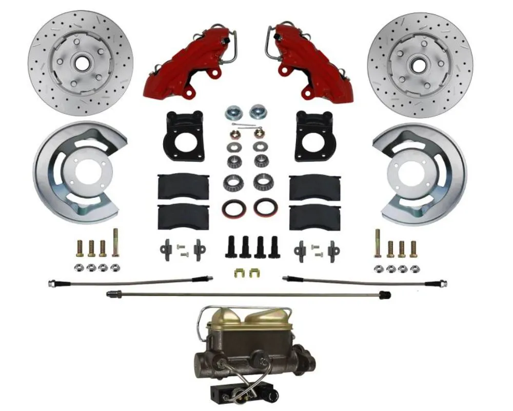 Leed Brakes Manual Front Disc Brake Conversion Kit w/ Drilled Rotors Ford Fairlane 1962-1969 - RFC0001-4C7X