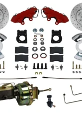 Leed Brakes Power Front Kit w/ Drilled Rotors & Red Powder Coated Calipers Ford Mustang 1964-1966                                     - RFC0001-H405AX - Image 9