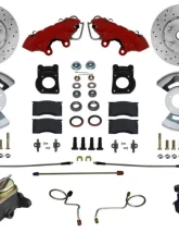 Leed Brakes Manual Front Kit w/ Drilled Rotors & Red Powder Coated Calipers Mercury Cyclone 1967-1969                                     - RFC0002-405X - Image 10