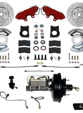 Leed Brakes Power Front Kit w/ Drilled Rotors & Red Powder Coated Calipers Mercury Cougar 1970                                     - RFC0003-3405AX - Image 10