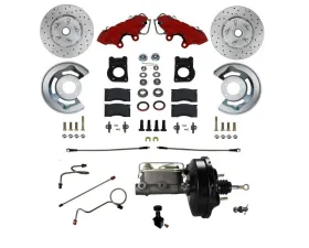 Leed Brakes Power Front Kit w/ Drilled Rotors & Red Powder Coated Calipers Mercury Cougar 1971-1973