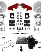 Leed Brakes Power Front Kit w/ Drilled Rotors & Red Powder Coated Calipers Mercury Cougar 1971-1973                                     - RFC0004-W405X - Image 9