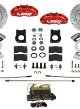 Leed Brakes Maxgrip Lite 4 Piston Front Disc Brake Conversion w/ Red Calipers Ford Fairlane 1962-1969                                     - RFC0005-4C7X - Image 8