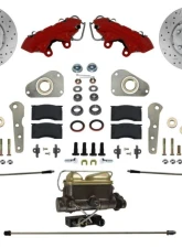 Leed Brakes Power Front Kit w/ Drilled Rotors & Red Powder Coated Calipers Ford Victoria 1960                                     - RFC0025-405PX - Image 8