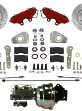 Leed Brakes Dual Diaphragm Power Front Kit w/ Drilled Rotors & Red Powder Coated Calipers Ford Victoria 1958-1960                                     - RFC0025-8307X - Image 8