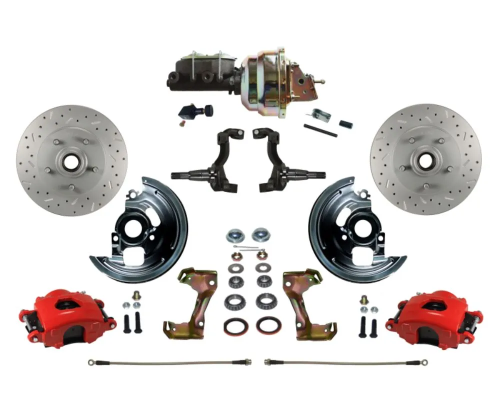 Leed Brakes Power Front Disc Brake Kit w/ 8" Dual Booster Adjustable Proportioning Valve Pontiac Tempest 1964-1970 - RFC1002-M105X