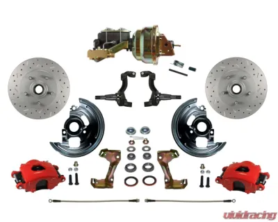 Leed Brakes Drilled & Slotted Rotors Power Front Disc Brake Kit w/ 8" Dual Booster Disc Drum Pontiac Tempest 1964-1970 - RFC1002-M1A1X