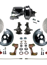 Leed Brake Disc Disc Power Front Disc Brake Kit w/ 2" Drop Spindle Drilled & Slotted Rotors Pontiac Tempest 1964-1970                                     - RFC1003-F6B4X - Image 8