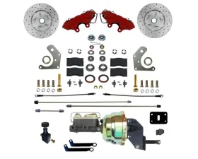 Leed Brakes Power Front Kit w/ Drilled Rotors & Red Powder Coated Calipers Plymouth Savoy 1962-1964