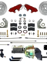 Leed Brakes Power Front Kit w/ Drilled Rotors & Red Powder Coated Calipers Plymouth Savoy 1962-1964                                     - RFC2002-8405X - Image 7