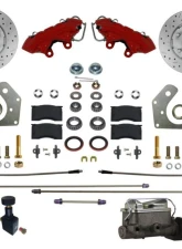 Leed Brakes Manual Front Kit w/ Drilled Rotors & Red Powder Coated Calipers Plymouth Savoy 1962-1964                                     - RFC2002-C05X - Image 7