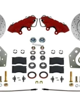 Leed Brakes Spindle Kit w/ Drilled Rotors & Red Powder Coated Calipers Plymouth Savoy 1962-1964                                     - RFC2002SMX - Image 6