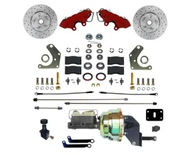 Leed Brakes Power Front Kit w/ Drilled Rotors & Red Powder Coated Calipers Plymouth Fury III 1965-1972