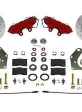 Leed Brakes Spindle Kit w/ Drilled Rotors & Red Powder Coated Calipers Plymouth Fury III 1965-1972                                     - RFC2003SMX - Image 6