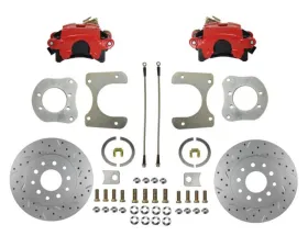 Leed Brakes Rear Disc Brake Conversion Kit w/ Maxgrip XDS Rotors Red Calipers Jeep Wagoneer 1984-1990